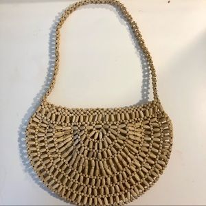 Wooden beaded shoulder Bag